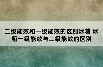 二级能效和一级能效的区别冰箱 冰箱一级能效与二级能效的区别